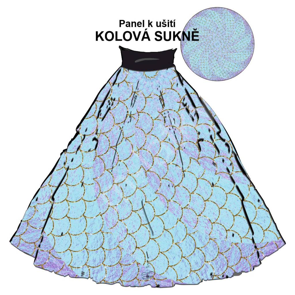 OB Panel kolová sukně výběr z průměru od 60 do 145 cm modrá s