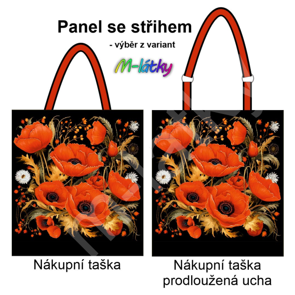 Panel k ušití  - nákupní taška/nákupní taška s prodluženými uchy - výběr z typu a materiálů  - Praha (1)