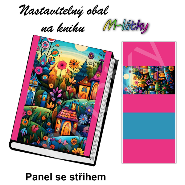 Panel - nastavitelný obal na knihu - domečky (2)