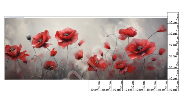 Panel  145 x 55 cm  - květy (1)