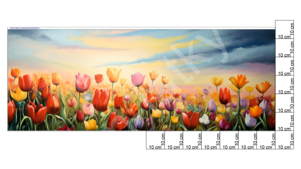 Panel  145 x 55 cm  - vlčí máky (1)