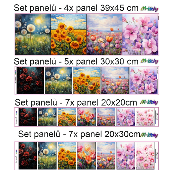 Set panelů dle výběru -    4 ks panelů o rozměru 39x45cm/ 5ks panelů o rozměru 30x30 cm /7 ks panelů o rozměru 20x20 cm/7 ks panelů 20x30 cm - domečky (1)