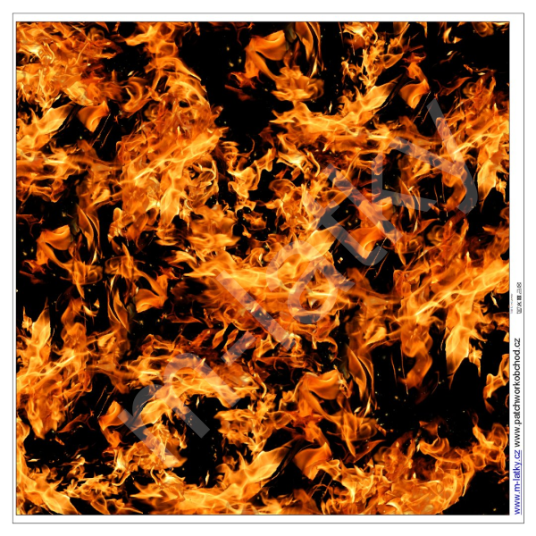 Panel k ušití  - dekorativní polštář -  plameny - (zadní strana hasič) (1)