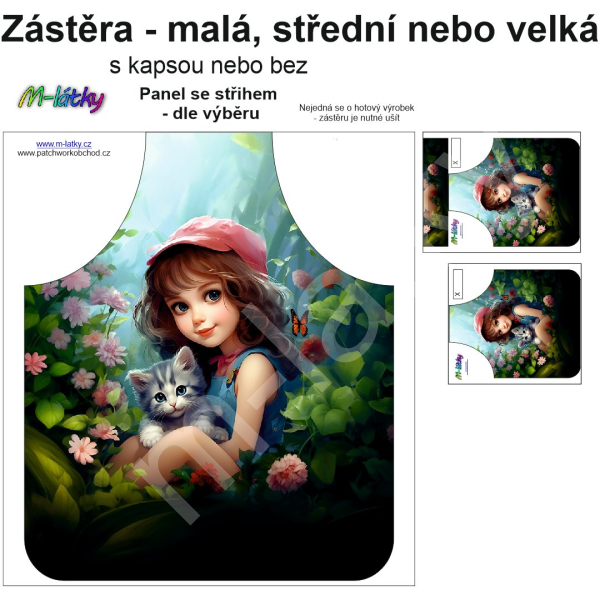 Panel k ušití  - Zástěra - malá, střední nebo velká - s kapsou nebo bez  - výběr z variant a materiálů - hasiči (1)