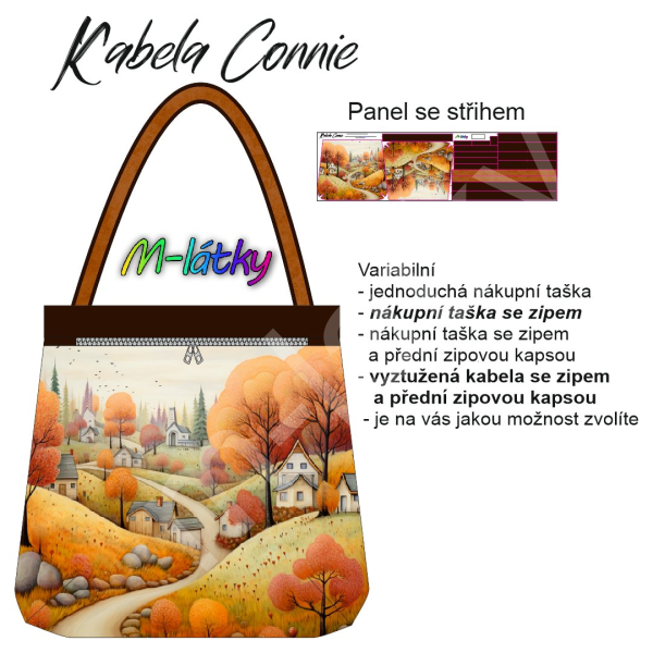 Panel se střihem -  Kabela Connie - podzimní domečky (3)