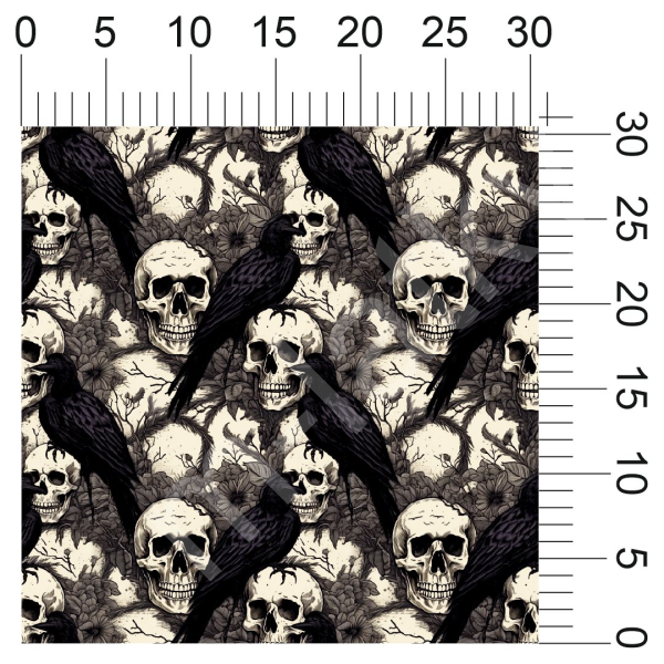 Vzor - lebky, kostry, hřbitov - halloween - dívky s dýněmi (1)