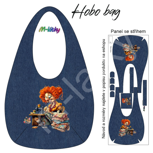 Panel k ušití  - Hobo bag  (nákupní taška) - švadlenka (2)