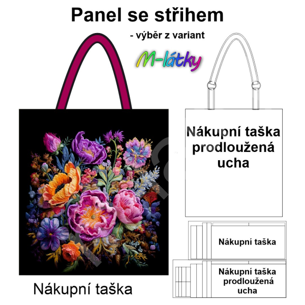 Panel k ušití  - nákupní taška/nákupní taška s prodluženými uchy - výběr z typu a materiálů  - Kočky hrající poker (1)