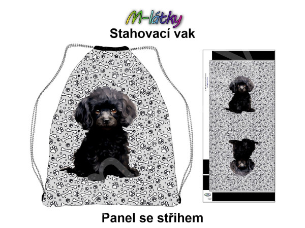 Panel se střihem k ušití - stahovací vak - Ryby (1)