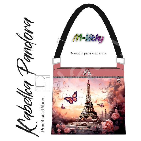 Panel k ušití - Crossbody kabelka Pandora - Motýli (3)