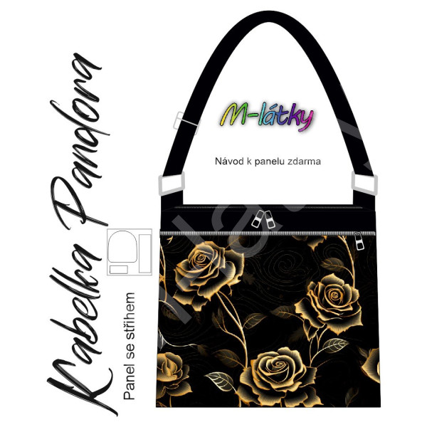 Panel k ušití - Crossbody kabelka Pandora - Barevné květy (2)