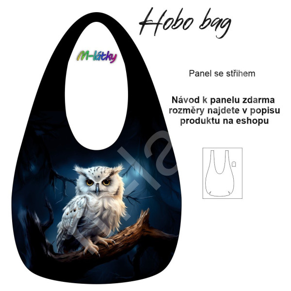 Panel k ušití  - Hobo bag  (nákupní taška) - ptáček (3)