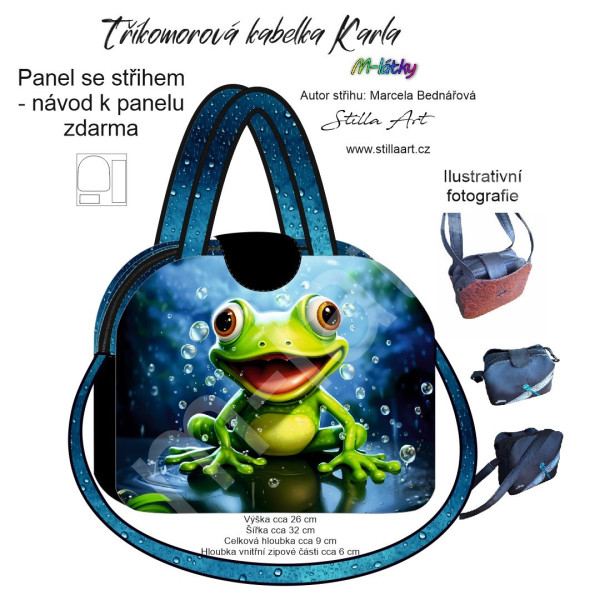 B - Panel k ušití - Tříkomorová kabelka Karla - střih Stilla Art (Marcela Bednářová) - vážky (2)