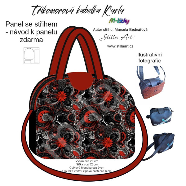 B - Panel k ušití - Tříkomorová kabelka Karla - střih Stilla Art (Marcela Bednářová) - žába (2)