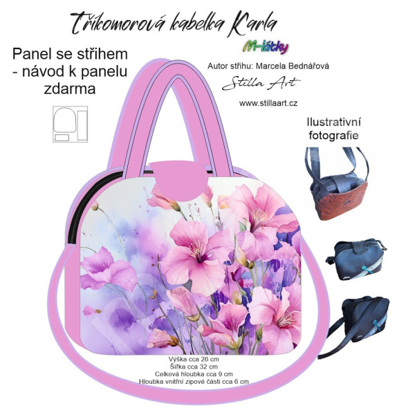 B - Panel k ušití - Tříkomorová kabelka Karla - střih Stilla Art (Marcela Bednářová) - ornamenty (3)