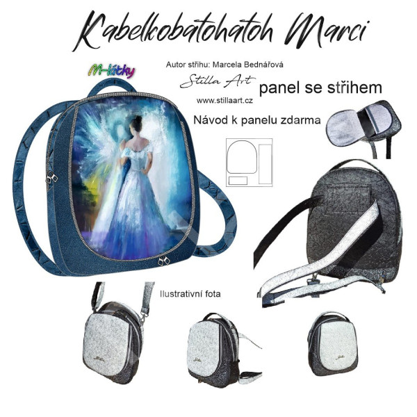 BJ - Panel k ušití - Kabelkobatoh Marci - střih Stilla Art (Marcela Bednářová) - Anděl (8)