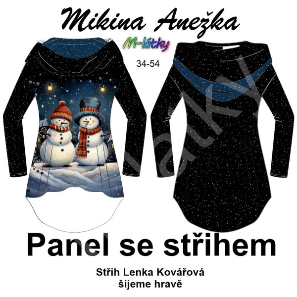 K - Panel k ušití k ušití -  mikina/tričko Anežka - nakombinujte si varianty s kapucí, rukávy, nebo bez - domečky (41)