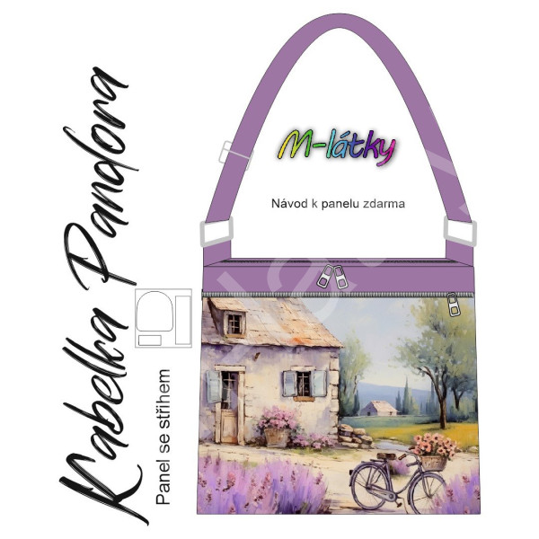 Panel k ušití - Crossbody kabelka Pandora - Růže (2)