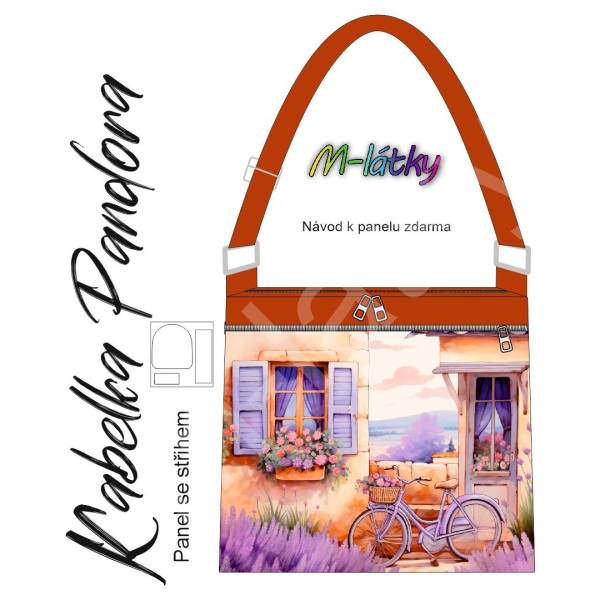 Panel k ušití - Crossbody kabelka Pandora - Provance - levandule (2)