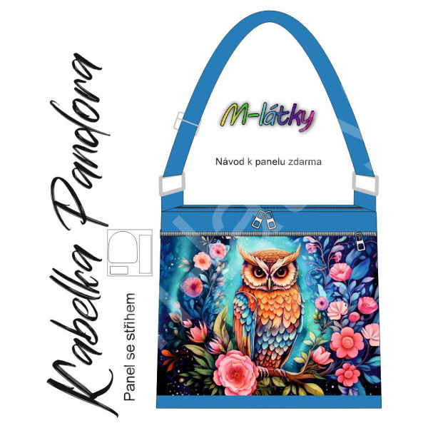 Panel k ušití - Crossbody kabelka Pandora - Provance - Sova (2)