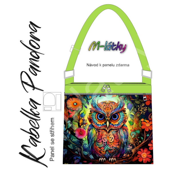 Panel k ušití - Crossbody kabelka Pandora - Provance - Sova (2)