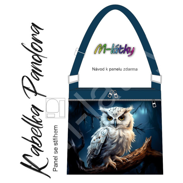 Panel k ušití - Crossbody kabelka Pandora - Provance - Sova (2)