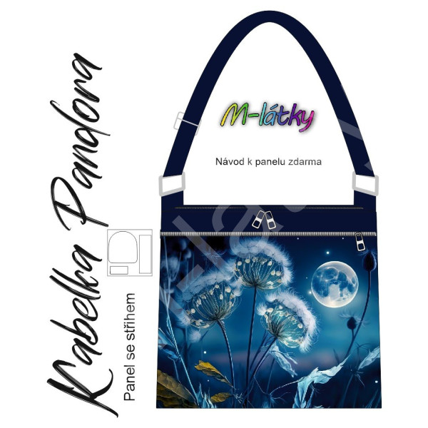 Panel k ušití - Crossbody kabelka Pandora - Gothic růře (2)