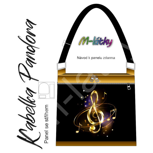 Panel k ušití - Crossbody kabelka Pandora - panda (2)