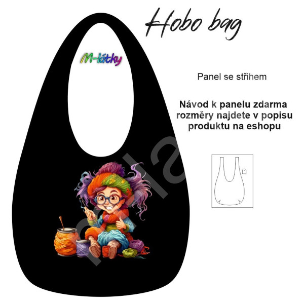 Panel k ušití  - Hobo bag  (nákupní taška) - Provance - levandule, vintage kolo (3)