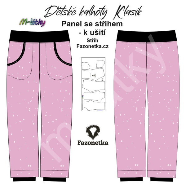 F - Panel dětské kalhoty Klasik - uni -fluo green 02 - černá (2)