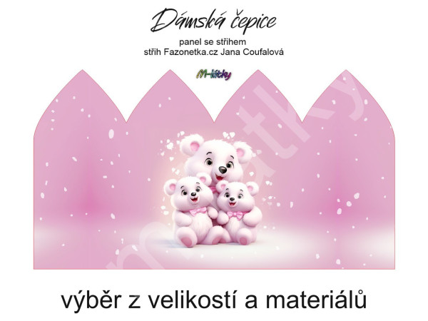 Panel se střihem - dámská čepice Jana - Červená Karkulka (2)