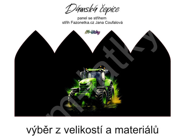 Panel se střihem - dámská čepice Jana - Army (tank) (2)