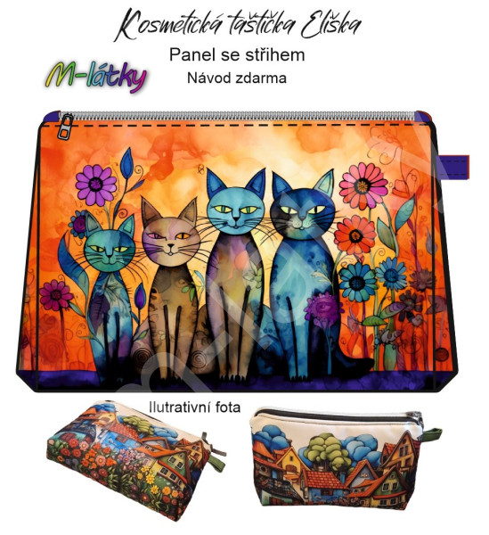 Panel - Kosmetická taštička Eliška kočky (3)