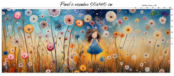 Panel  145 x 55 cm  - noční louka (1)