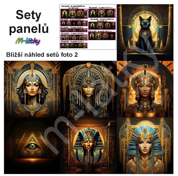 Set panelů dle výběru - Black & White (styl omalovánky) - Starověký Egypt (1)