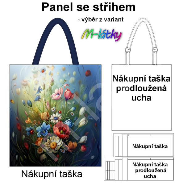 Panel k ušití  - nákupní taška/nákupní taška s prodluženými uchy - výběr z typu a materiálů  - kočičí táta (Father of cats) (1)