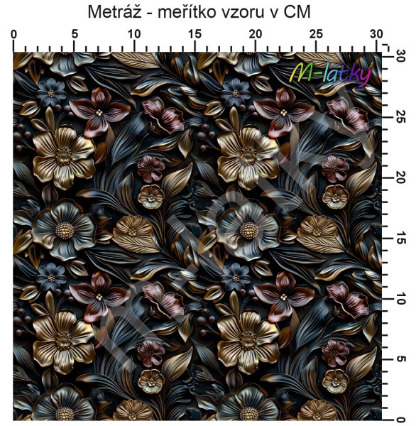 Vzor - vzhled výšivky - 3D květy (1)