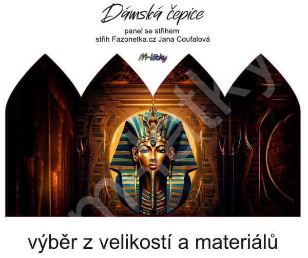 Panel se střihem - dámská čepice Jana - Kleopatra (Egypt) (2)