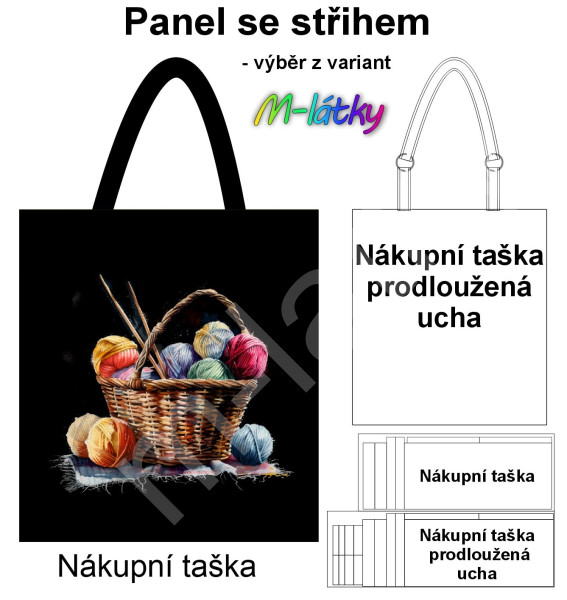 Panel k ušití  - nákupní taška/nákupní taška s prodluženými uchy - výběr z typu a materiálů  - tenisky (2)