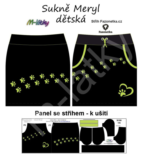 F - panel k ušití -  dětská sukně Meryl - růže (10)