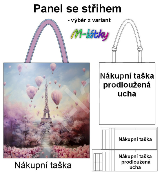 Panel k ušití  - nákupní taška/nákupní taška s prodluženými uchy - výběr z typu a materiálů  - Guláš (1)