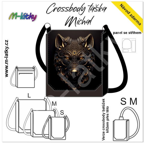 Panel se střihem - Crossbody Michal - Černý panter (4)