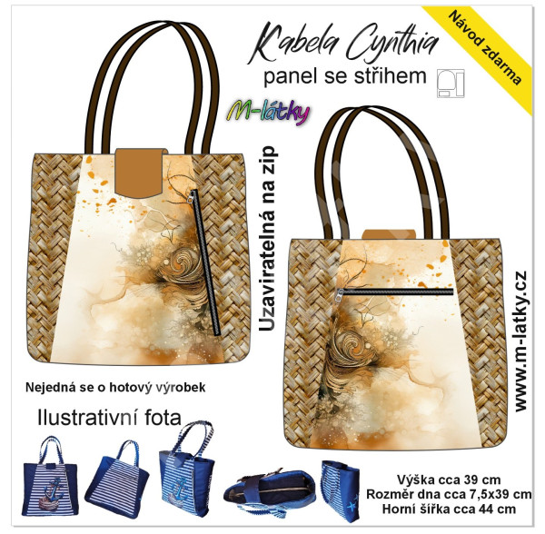 Panel se střihem - kabela Cynthia - Strom (3)