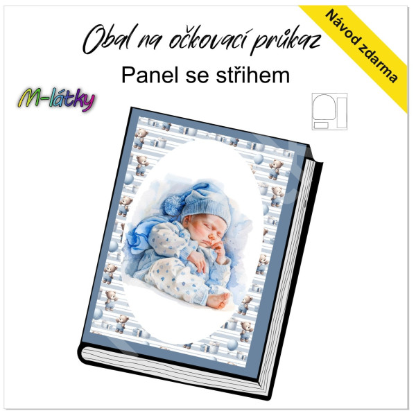 Panel k ušití - obal na očkovací průkaz - Buldoček (2)