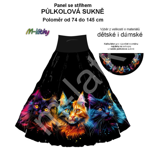 Panel - půlkolová sukně  výběr z poloměru od 74  do 145 cm - Podzimní krajina (15)