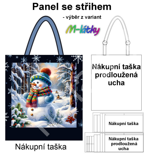 Panel k ušití  - nákupní taška/nákupní taška s prodluženými uchy - výběr z typu a materiálů  - Ovce (2)