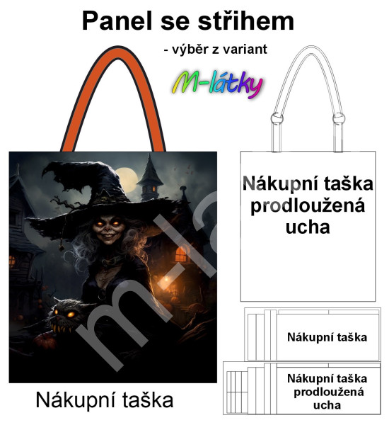 Panel k ušití  - nákupní taška/nákupní taška s prodluženými uchy - výběr z typu a materiálů  - Ovce (2)