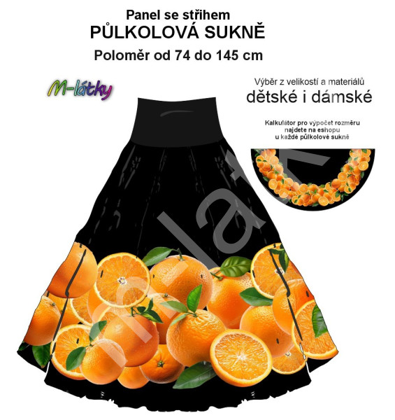 Panel - půlkolová sukně  výběr z poloměru od 74  do 145 cm - Mainská mývalí kočka (15)