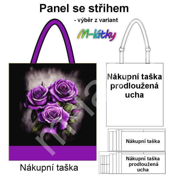 Panel k ušití  - nákupní taška/nákupní taška s prodluženými uchy - výběr z typu a materiálů  - Plus size lady (1)