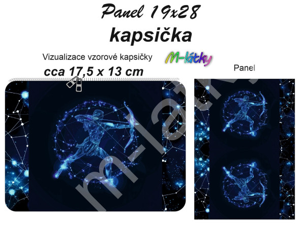 Panel k ušití - kapsička k nákupní tašce/kosmetická taštička - (1)